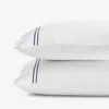 The Company Store Dorset Stripe Luxe Smooth Egyptian Cotton Sateen Pillowcase Set In Blue/white