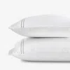 The Company Store Dorset Stripe Luxe Smooth Egyptian Cotton Sateen Pillowcase Set In Gray/white