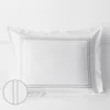 The Company Store Dorset Stripe Luxe Smooth Egyptian Cotton Sateen Sham In Gray/white