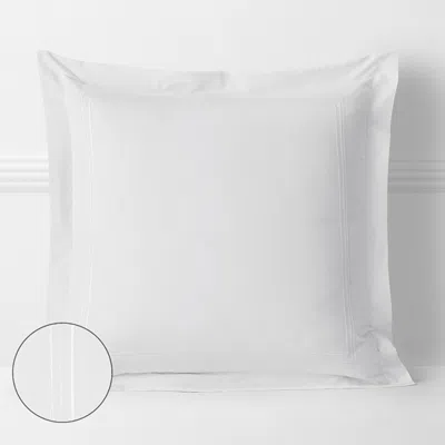 The Company Store Dorset Stripe Luxe Smooth Egyptian Cotton Sateen Sham In White