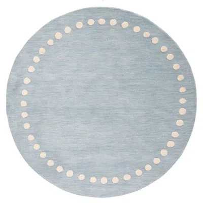 The Company Store Dot Border Hand Loomed Wool Rug