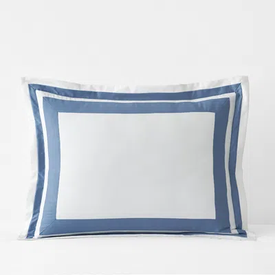 The Company Store Double Border Classic Smooth Wrinkle-free Sateen Sham In Blue
