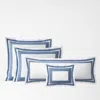 The Company Store Double Border Classic Smooth Wrinkle-free Sateen Sham In Blue/white