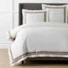 The Company Store Double Border Premium Smooth Supima® Cotton Wrinkle-free Sateen Duvet Cover In Beige/white