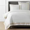 The Company Store Double Border Premium Smooth Supima® Cotton Wrinkle-free Sateen Duvet Cover In Ivory/white