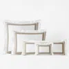 The Company Store Double Border Premium Smooth Supima® Cotton Wrinkle-free Sateen Sham In Beige/white