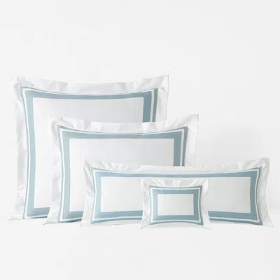 The Company Store Double Border Premium Smooth Supima® Cotton Wrinkle-free Sateen Sham In Blue/white