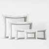 The Company Store Double Border Premium Smooth Supima® Cotton Wrinkle-free Sateen Sham In Gray/white