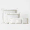 The Company Store Double Border Premium Smooth Supima® Cotton Wrinkle-free Sateen Sham In Ivory/white