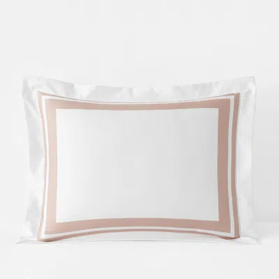 The Company Store Double Border Premium Smooth Supima® Cotton Wrinkle-free Sateen Sham In Multi