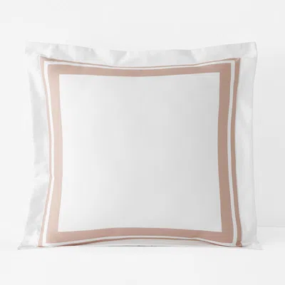 The Company Store Double Border Premium Smooth Supima® Cotton Wrinkle-free Sateen Sham In Multi