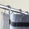 The Company Store Double Roller Metal Shower Curtain Hooks In Gray
