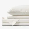 The Company Store Egyptian Cotton Premium Smooth Sateen Bed Sheet Set In White