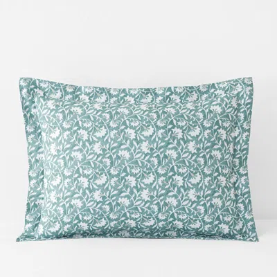 The Company Store Ellary Classic Cool Cotton Percale Sham In Blue