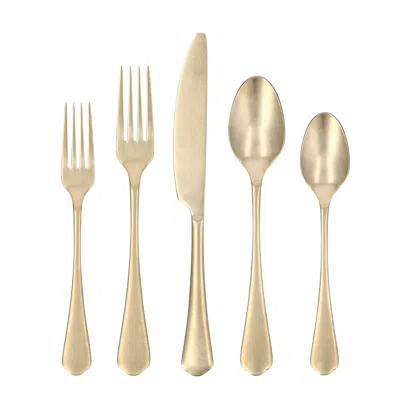 The Company Store Ellsie Antiqued Flatware, Set Of 20 In Yellow