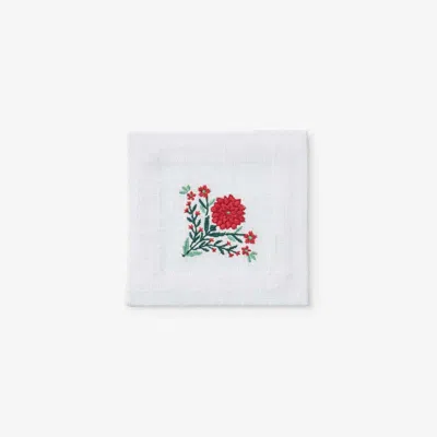 The Company Store Embroidered Novelty Cocktail Napkins, Set Of 4 In Multi