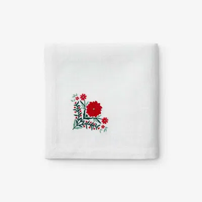 The Company Store Embroidered Novelty Napkins, Set Of 4 In Multi