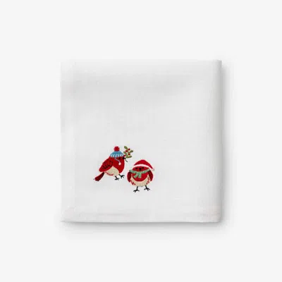 The Company Store Embroidered Novelty Napkins, Set Of 4 In Multi