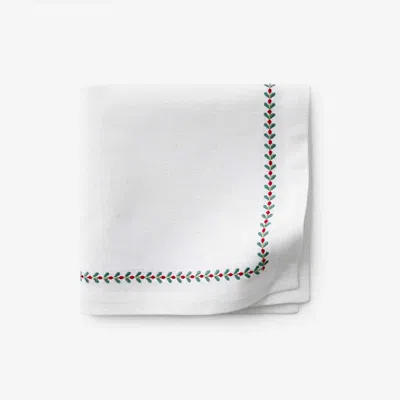 The Company Store Embroidered Novelty Napkins, Set Of 4 In Multi