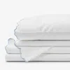 The Company Store Embroidered Scallop Classic Smooth Sateen Solid Bed Sheet Set In Blue/white