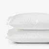 The Company Store Embroidered Scallop Classic Smooth Sateen Solid Pillowcase Set In Pink/white