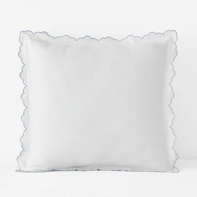 The Company Store Embroidered Scallop Classic Smooth Sateen Solid Sham In Multi