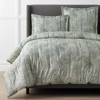 The Company Store Enchanted Trees Premium Smooth Wrinkle-free Sateen Comforter In Green