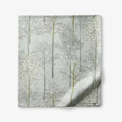 The Company Store Enchanted Trees Premium Smooth Wrinkle-free Sateen Flat Bed Sheet In Green