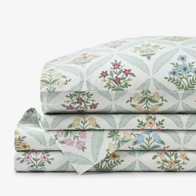 The Company Store Estee Garden Classic Smooth Sateen Bed Sheet Set In Green