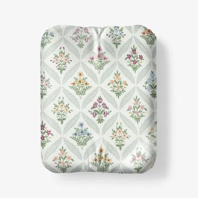 The Company Store Estee Garden Classic Smooth Sateen Fitted Bed Sheet In Green