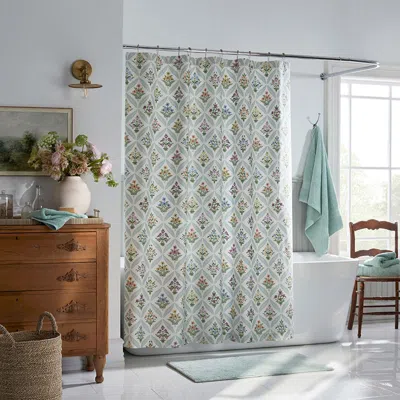The Company Store Estee Garden Classic Smooth Sateen Shower Curtain In Green