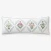The Company Store Estee Garden Decorative Lumbar Pillow Cover In Green/ivory