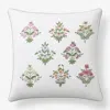 The Company Store Estee Garden Decorative Square Pillow Cover In Green/ivory