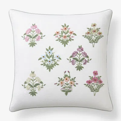 The Company Store Estee Garden Decorative Square Pillow Cover In Green/ivory