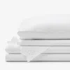 The Company Store Eyelet Classic Cool Cotton Percale Solid Bed Sheet Set In White