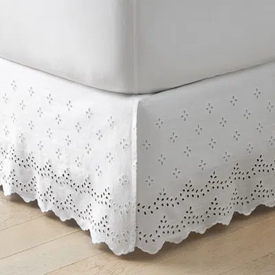 The Company Store Eyelet Classic Cool Cotton Percale Solid Bed Skirt In White
