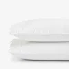 The Company Store Eyelet Classic Cool Cotton Percale Solid Pillowcase Set In White