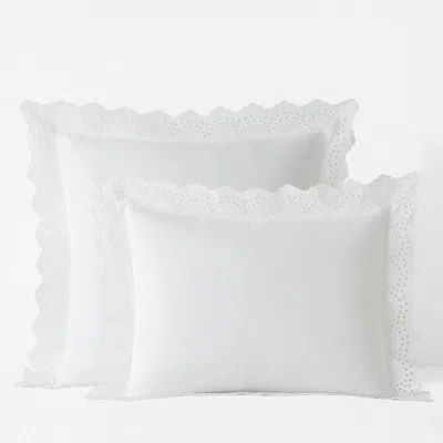 The Company Store Eyelet Classic Cool Cotton Percale Solid Sham In White