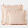 The Company Store Eyelet Ruffle Classic Cool Yarn-dyed Cotton Percale Sham In Orange/coral/pink