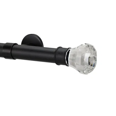 The Company Store Facets Finial And 1" Diameter Rod Set In Black