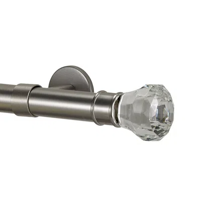 The Company Store Facets Finial And 1" Diameter Rod Set In Gray
