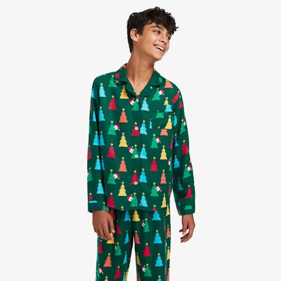 The Company Store Family Flannel Kid's Classic Pajama Set In Green
