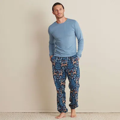 The Company Store Family Flannel Men's Henley Pajama Set In Multi