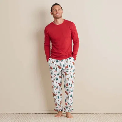 The Company Store Family Flannel Men's Henley Pajama Set In Multi
