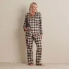 The Company Store Family Flannel Women's Button-down Pajama Set In Neutral