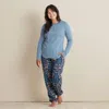 The Company Store Family Flannel Women's Henley Pajama Set In Multi