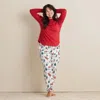 The Company Store Family Flannel Women's Henley Pajama Set In Multi
