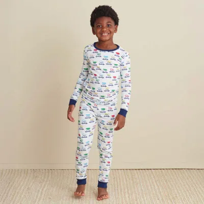 The Company Store Family Printed Peruvian Cotton Kid's Pajama Set In Blue/white