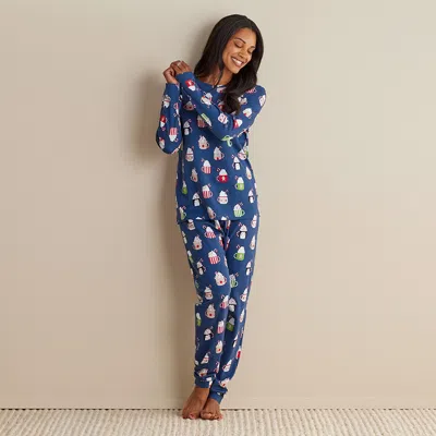The Company Store Family Printed Peruvian Cotton Women's Pajama Set In Blue