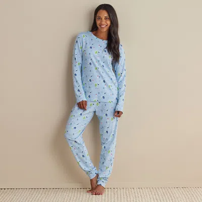The Company Store Family Printed Peruvian Cotton Women's Pajama Set In Blue